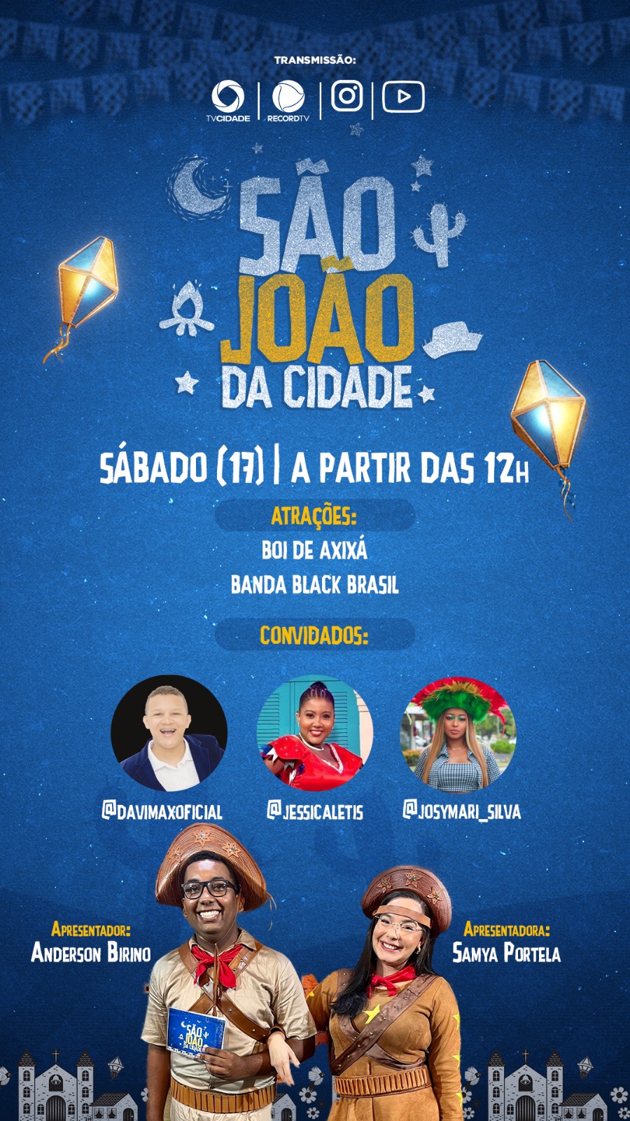 São João da Cidade: festa da TV Cidade tem Boi de Axixá e Banda Black Brasil no sábado (17)