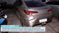 Motorista de aplicativo é sequestrado durante assalto; perseguição acaba em acidente