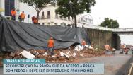 Reconstrução do muro da Praça Dom Pedro II deve terminar no mês de agosto