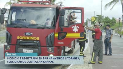 Incêndio é registrado em bar na Avenida Litorânea