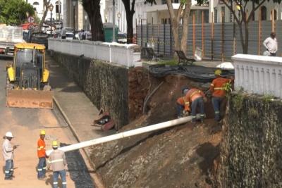 Governo apresenta projeto de recuperação de muro que desabou no Centro Histórico