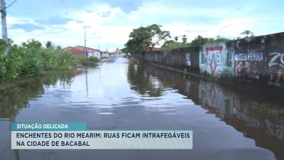 Bacabal: enchente do Rio Mearim deixa ruas intrafegáveis