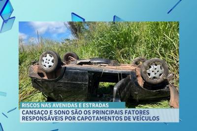 Cansaço e sono são os principais fatores responsáveis por capotamentos de veículos
