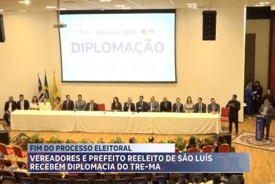 Vereadores e prefeito reeleito de São Luís recebem diplomacia do TRE-MA durante cerimônia