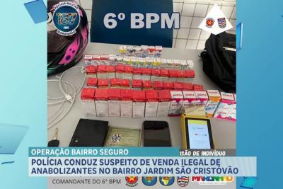 Polícia conduz suspeito de comércio ilegal de anabolizantes em São Luís