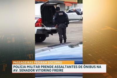 PM prende suspeitos de assalto a ônibus na Avenida Vitorino Freire