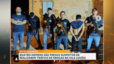 Quarteto é preso em flagrante por tráfico de drogas no bairro Vila Luizão