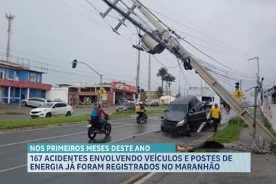 167 acidentes envolvendo veículos e postes de energia já foram registrados no Maranhão em 2025