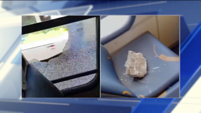 Ônibus do transporte coletivo é apedrejado na Avenida Beira-Mar