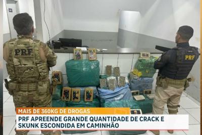 PRF apreende mais de 360 kg de drogas escondidos em carga de milho no MA