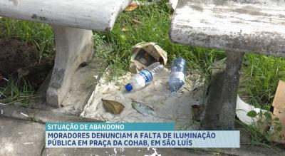 Moradores denunciam falta de iluminação e descarte irregular de lixo em praça da Cohab