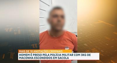 Suspeito é preso com 3 kg de maconha na Rua Riachuelo, no João Paulo