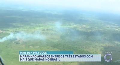 Maranhão ocupa o 3º lugar em ranking de queimadas no Brasil