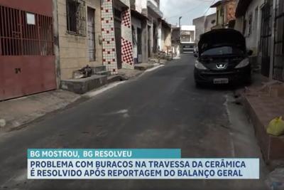 Buracos na Travessa da Cerâmica, no João Paulo, são resolvidos após reportagem do Balanço Geral