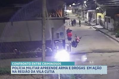 Polícia Militar apreende arma e drogas em ação na Vila Cutia