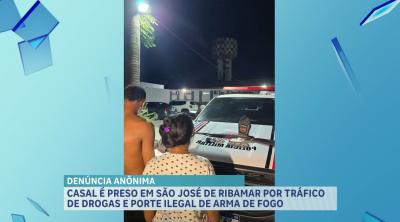 Casal é preso por tráfico de drogas e porte ilegal de arma de fogo, em São José de Ribamar