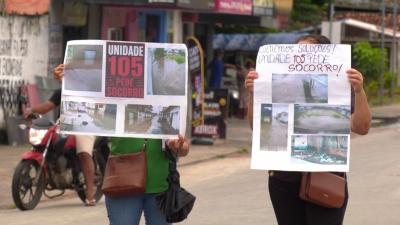 Moradores da unidade 105 da Cidade Operária realizam protesto por alagamentos na região