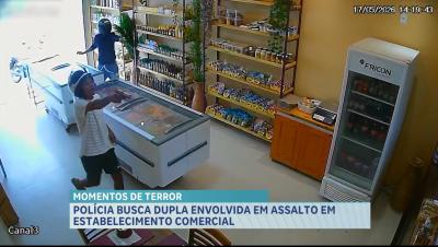 Assalto violento em comércio no Vinhais é registrado por câmeras de segurança