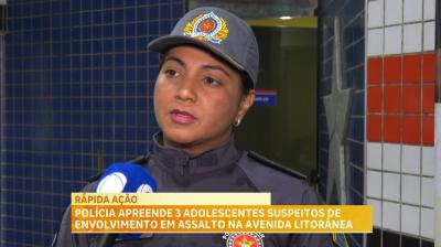 Polícia apreende 3 adolescentes suspeitos de envolvimento em assalto na Av. Litorânea 