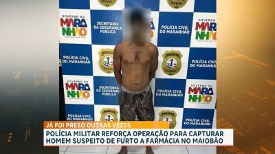 Polícia Militar busca homem suspeito de furto em farmácia no Maiobão