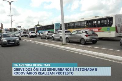 Greve de rodoviários em São Luís: trabalhadores realizam protesto e travam trânsito na Beira-Mar