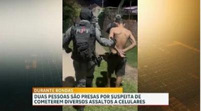 Dois suspeitos foram apreendidos por suspeita de furto de celulares