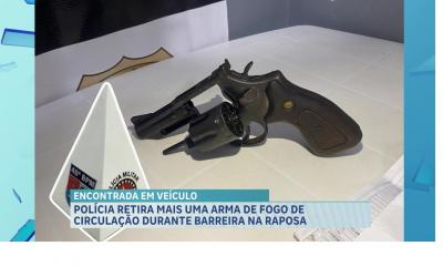Polícia Militar apreende revólver durante barreira em Raposa