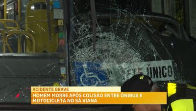 Homem morre após colisão entre ônibus e motocicleta no Sá Viana