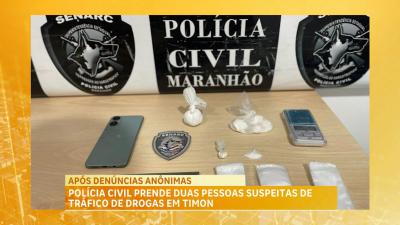 Polícia Civil prende duas pessoas suspeitas de tráfico de drogas em Timon