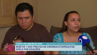 Pais fazem apelo para custear cirurgia de bebê em São Luís