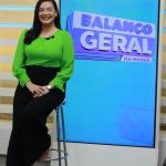 Samya Portela, no Balanço Geral Manhã. Foto: Matheus Carvalho.